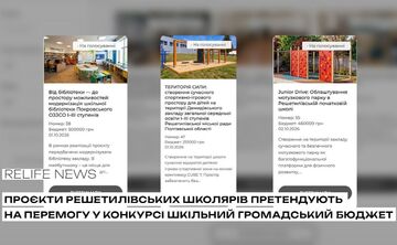 Проєкти Решетилівських школярів претендують на перемогу у конкурсі Шкільний громадський бюджет
