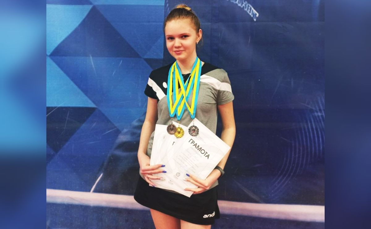 Юлія Баран — триразова призерка чемпіонату Полтавської області з настільного тенісу