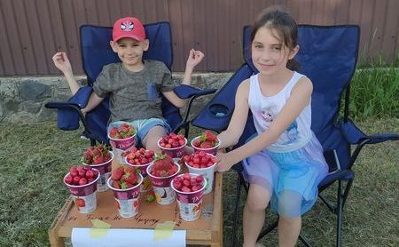 Маленькі патріоти із Решетилівки продають ягоди, щоб зібрати кошти для ЗСУ