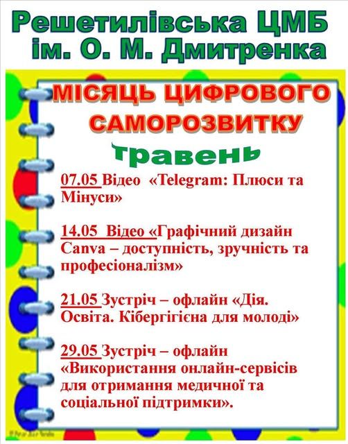 Місяць цифрового саморозвитку триває у Решетилівській ЦМБ