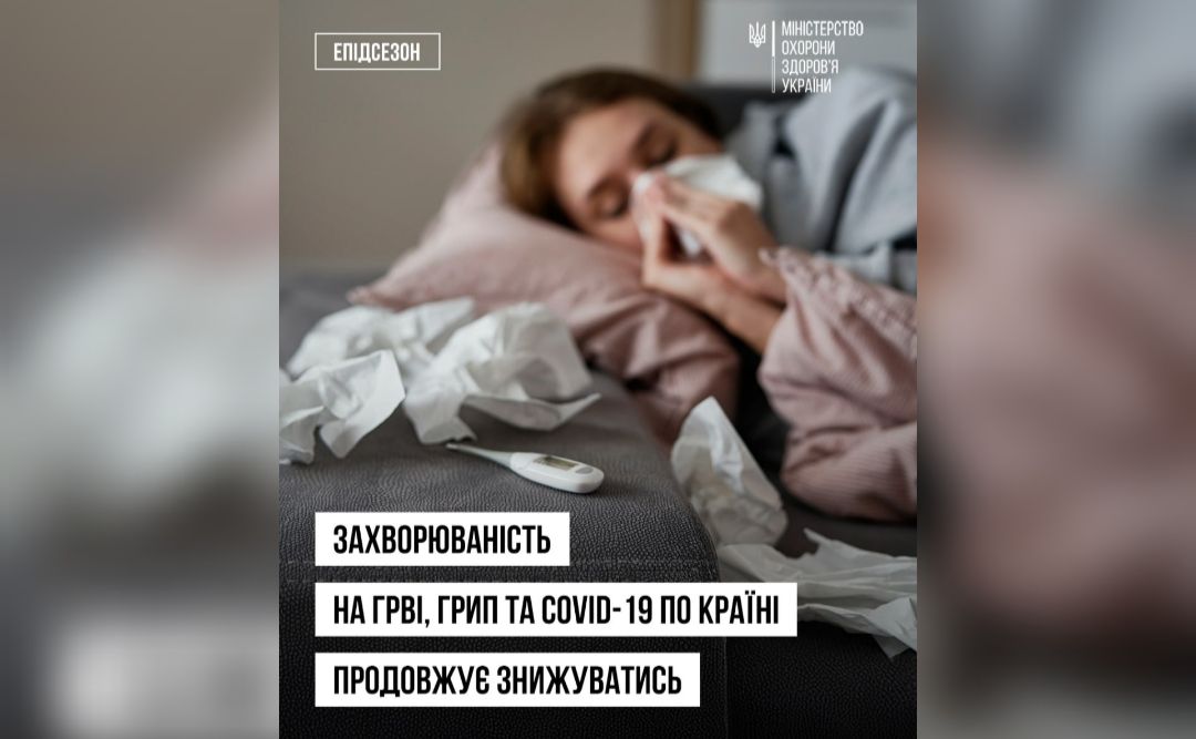 Майже 100 тисяч українців за минулий тиждень перехворіли на ГРВІ, грип та COVID-19