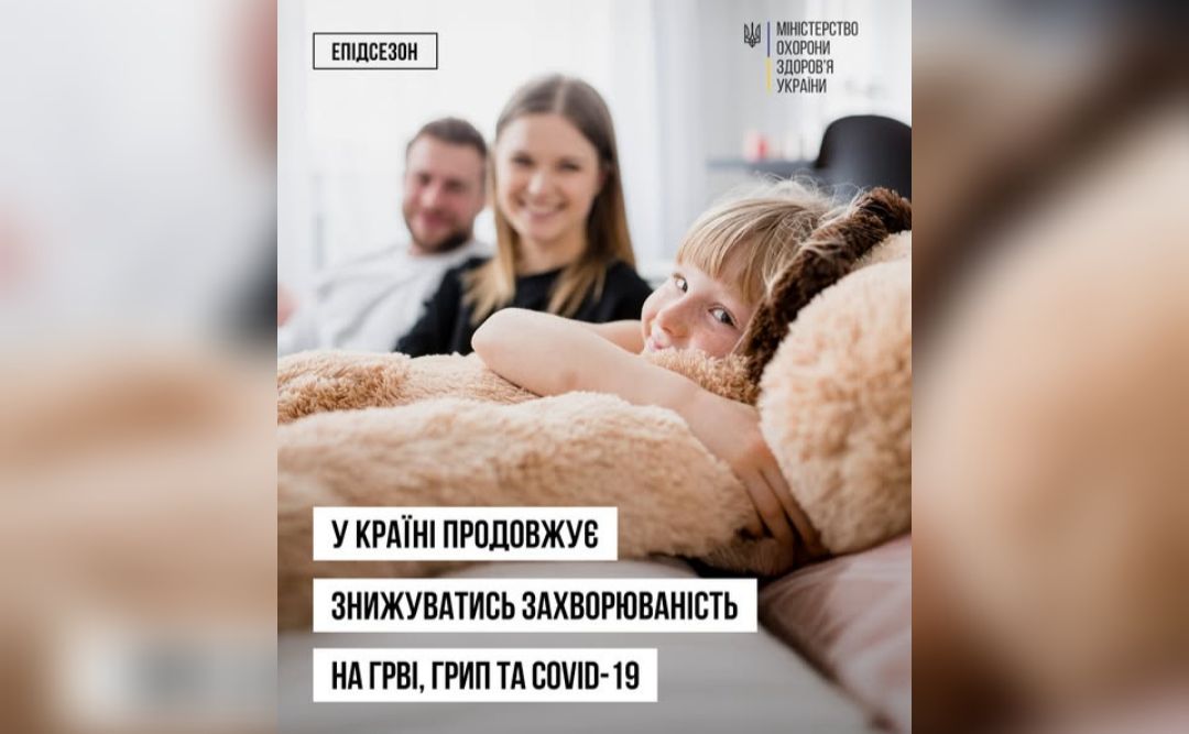 В Україні захворюваність на ГРВІ, грип та COVID-19 знижується