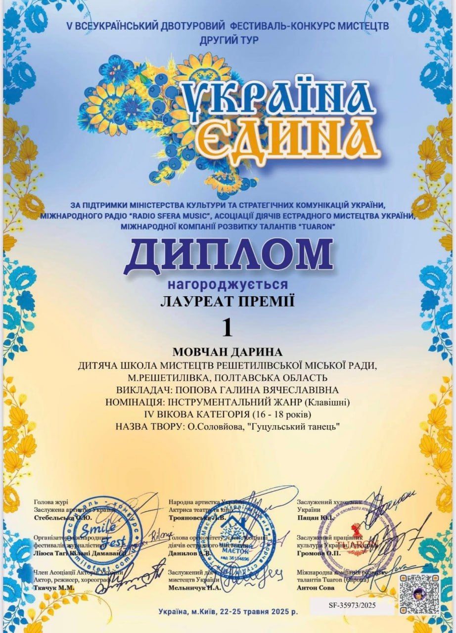 Юні музикантки із Решетилівки завоювали перемоги на Всеукраїнському конкурсі
