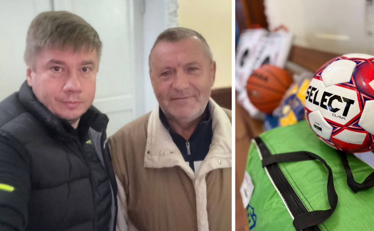 Олександр Біленький передав спортінвентар Колотіївському СБК