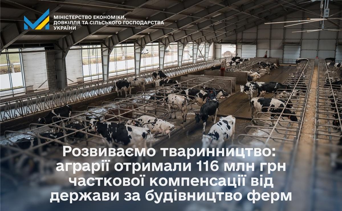 Розвиток тваринництва: аграрії отримали 116 млн грн на будівництво ферм