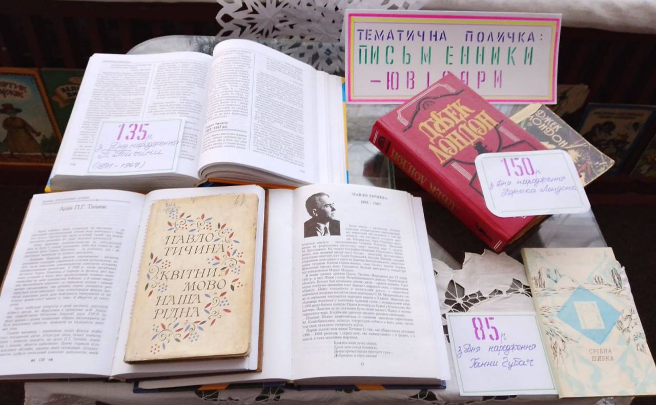 У книгозбірнях громади презентували виставки книг письменників-ювілярів