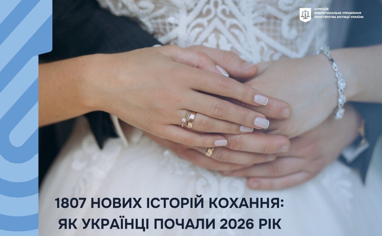 У Полтавській області за перший квартал одружилося понад 800 пар