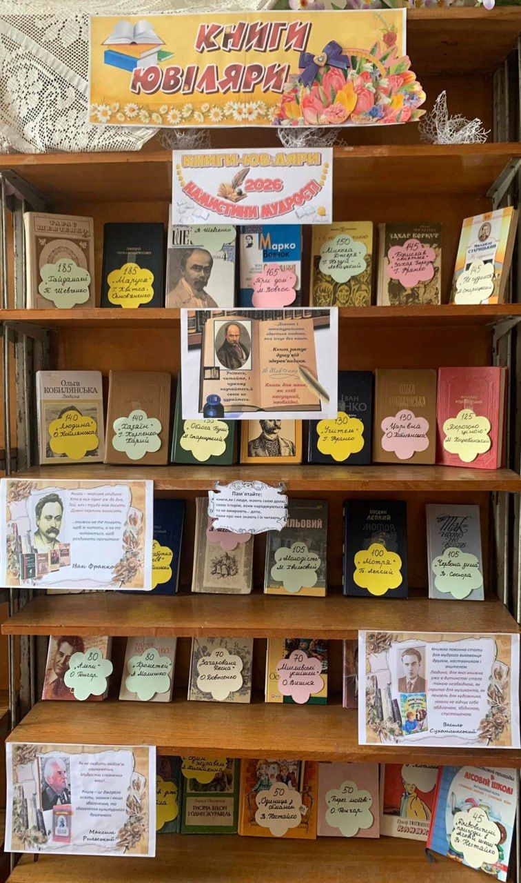 У Сухорабівській СБФ презентували виставки книг письменників-ювілярів