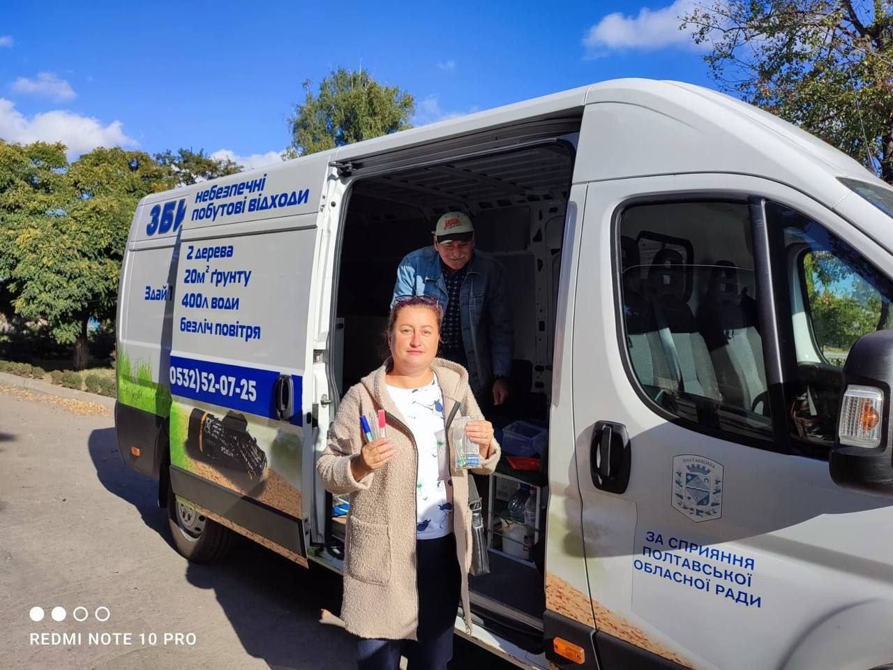 За 6 років мешканці Полтавщини здали на Екобус понад 12 тонн батарейок