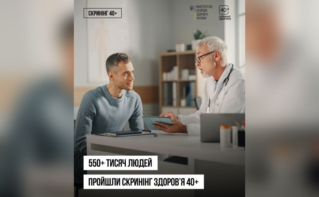 «Скринінг здоров’я 40+»: понад пів мільйона українців пройшли обстеження