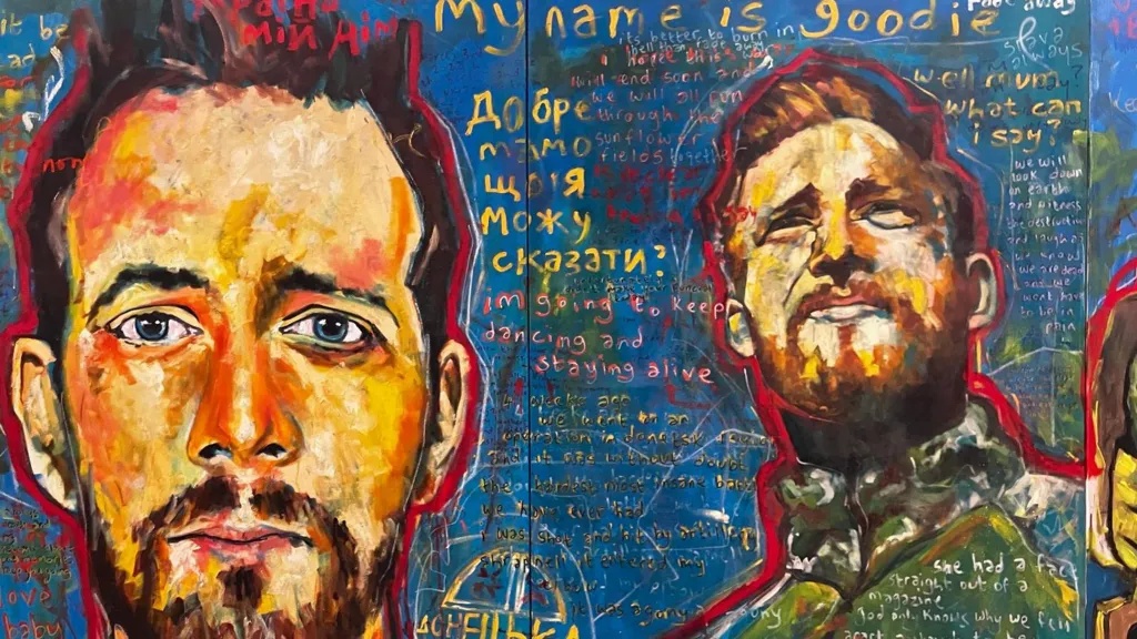 «Лінії опору»: у Глостері презентували 50-метрове інтерактивне полотно, присвячене українцям та волонтерам