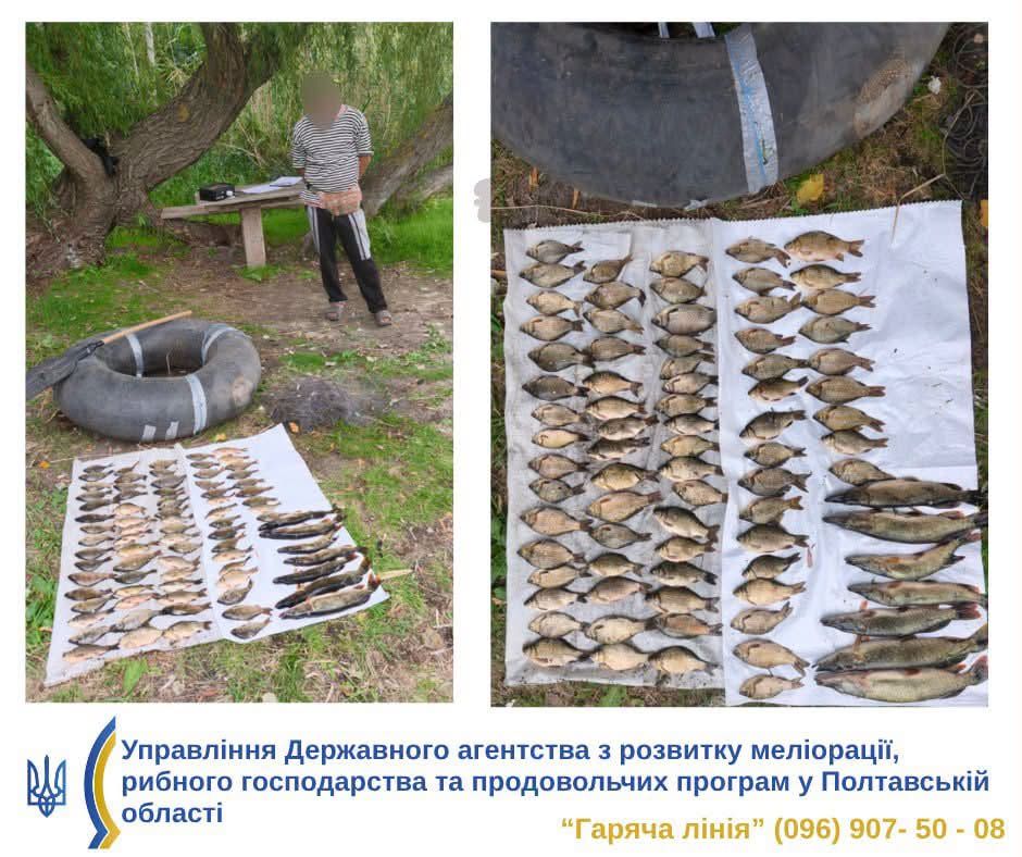 Майже 200 тисяч гривень збитків на двох: на Полтавщині затримали двох рибалок