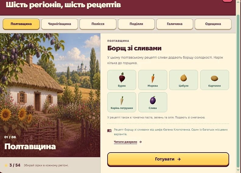 Український дизайнер створив браузерну гру «Борщ Ніндзя»