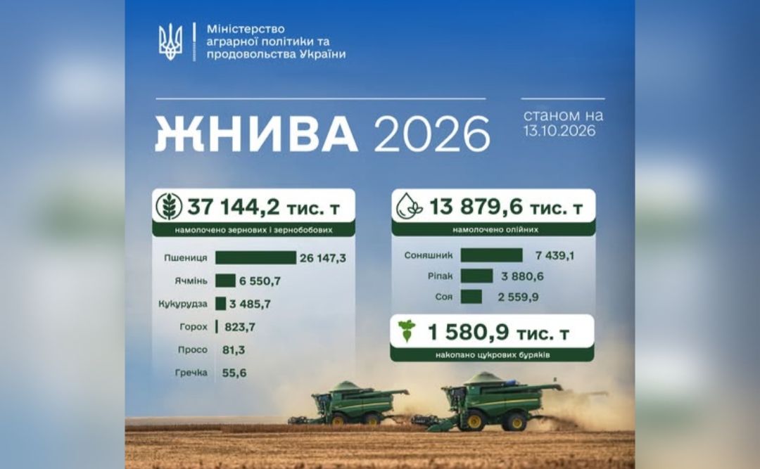 Українські аграрії зібрали майже 14 млн тонн олійних культур