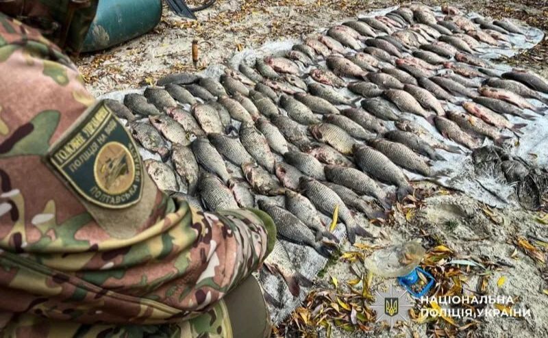 Жінка з підлітком наловили у заказнику риби на понад мільйон гривень